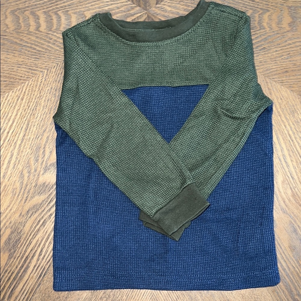 Green and Blue Long Sleeve Shirt